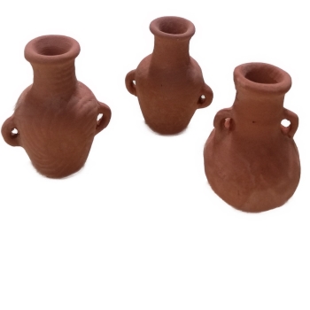 3 kleine Tontöpfe Tonkrüge  - Tontopf - Tonkrug